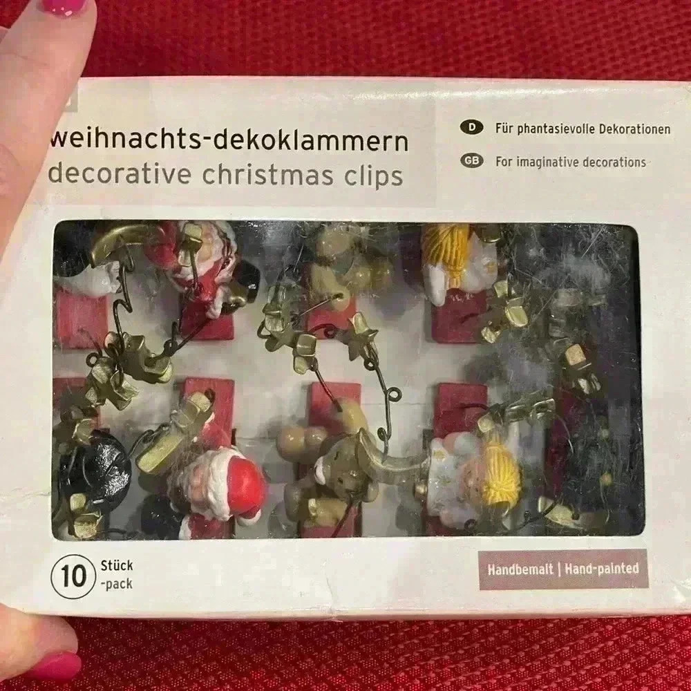 Hand-painted made in Germany 10 decorative Christmas clips inbox Imaginative